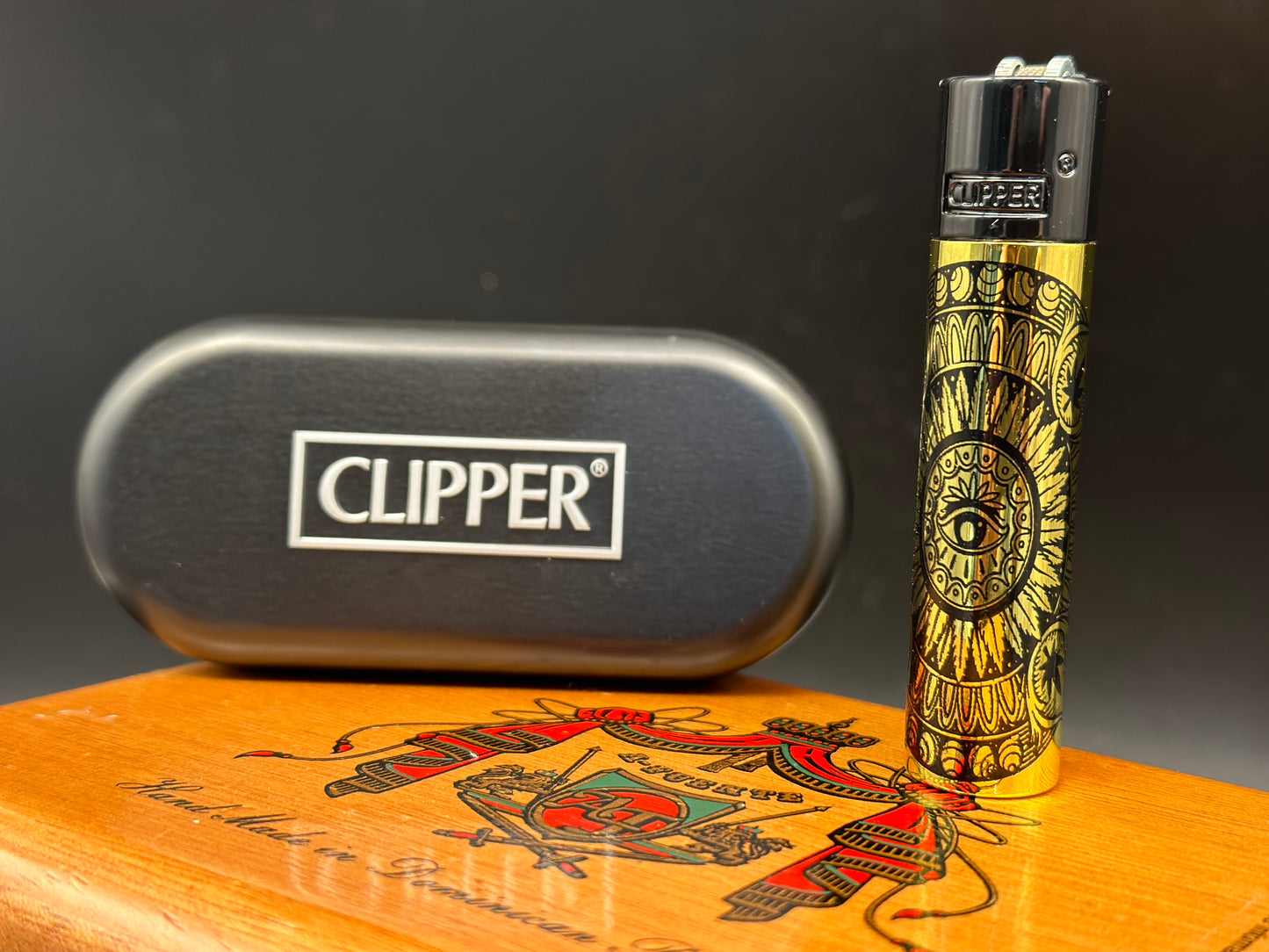 Fully Metal Clipper Lighter In A Gift Box.