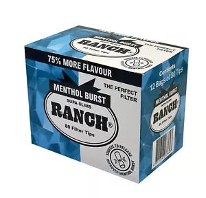 One Full pack, 12 X Bags Ranch Menthol Burst Filters