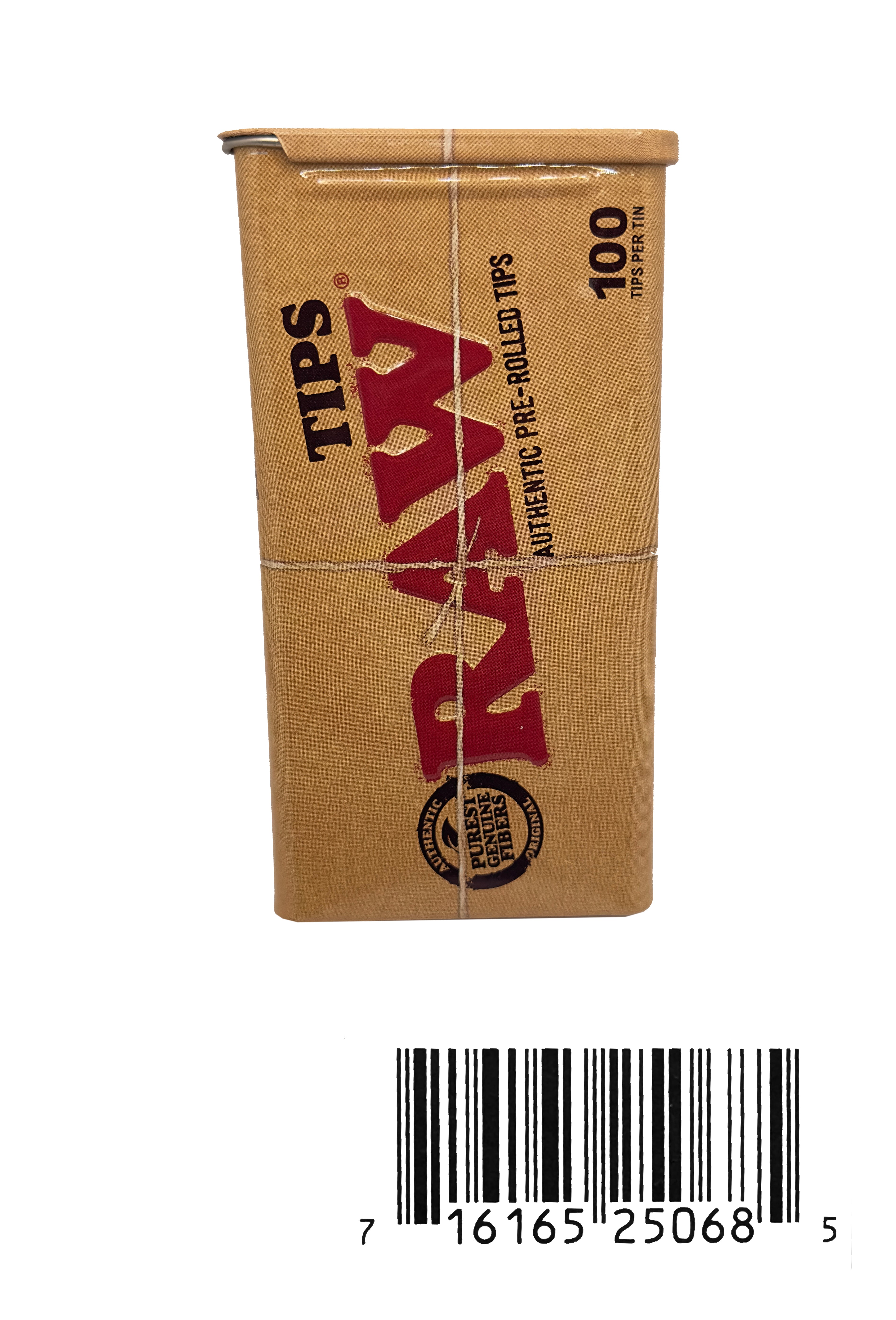 RAW Pre-Rolled Tips In A Metal Tin. 100 Tips Per Tin