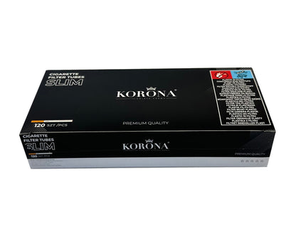 120 X Korona 6.5mm Slim Filter Tubes Premium Quality. 120 Tubes Per Pack