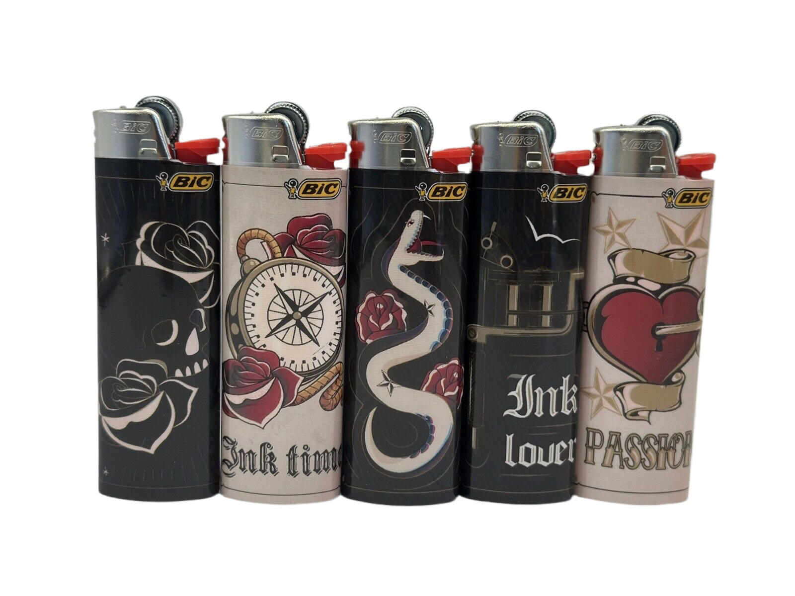 1 X Large BIC Lighter Multicoloured. Designs Selected Randomly