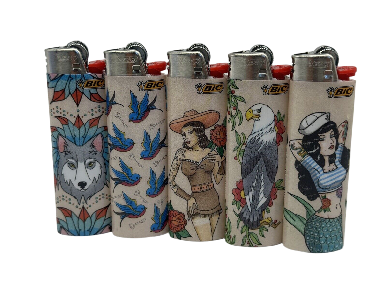 1 X Large BIC Lighter Multicoloured. Designs Selected Randomly