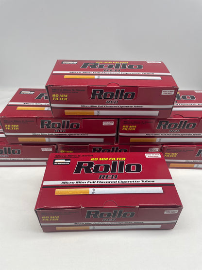 200 X Rollo 5.5mm Micro Slim Red 20mm Filter Tubes. One Pack of 200 Tubes