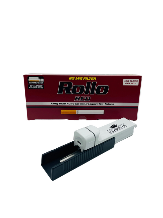 King Size 25mm Filters Empty Tubes + King Size Tube Injector Cigarette Maker